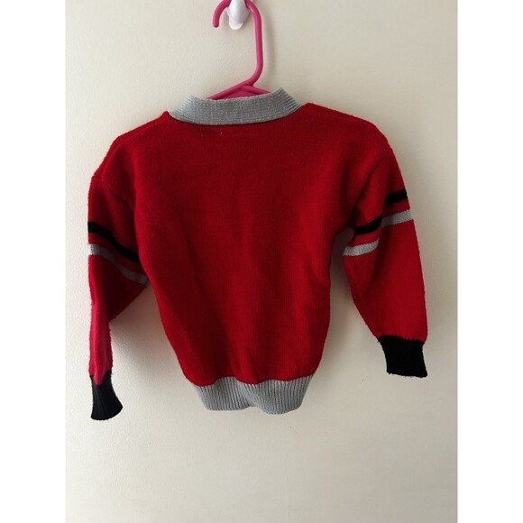 Alpine Way Kids Sweater 4T Bear Airplane Preppy Applique Knit Cardigan V-Neck - Picture 4 of 4